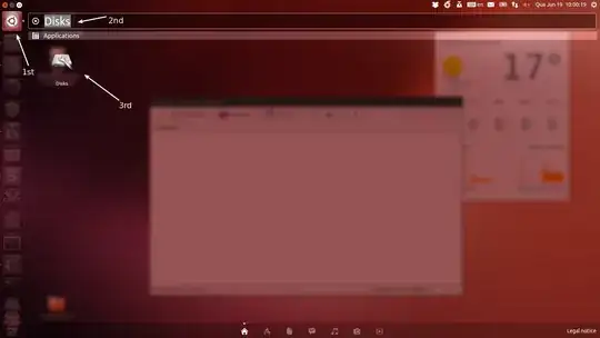 Disks application appears in Dash search