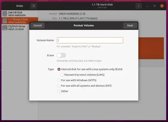 Disks - Volume Settings