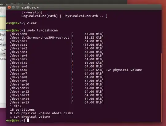 Output of lvmdiskscan