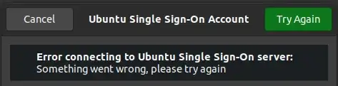 Error connecting to Ubuntu Sign-On Account