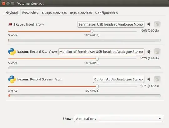 pavucontrol Kazam recording setup