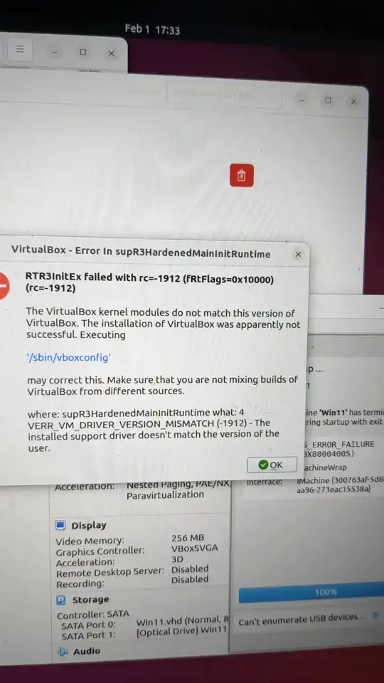 screenshot of my issue