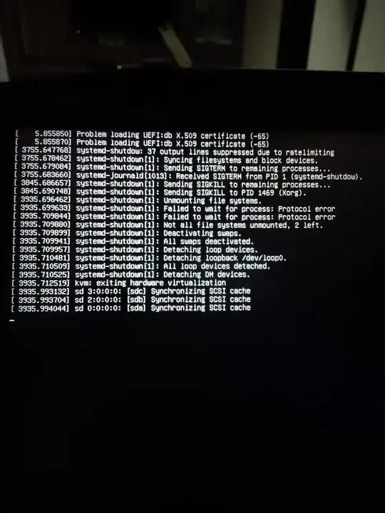 error messages on boot screen