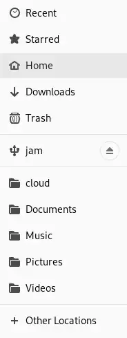Screenshot of Nautilus's sidebar