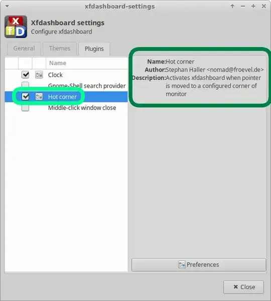 "Hot corner" plugin for 'Xfdashboard'