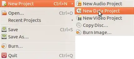 Brasero project selection