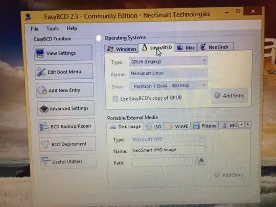 EasyBCD 2.3 Linux/BSD screen