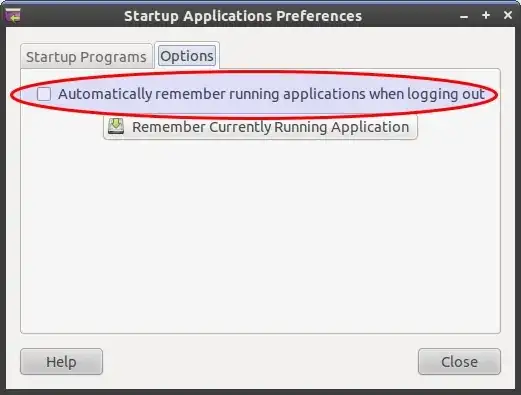 Startup Applications Preferences