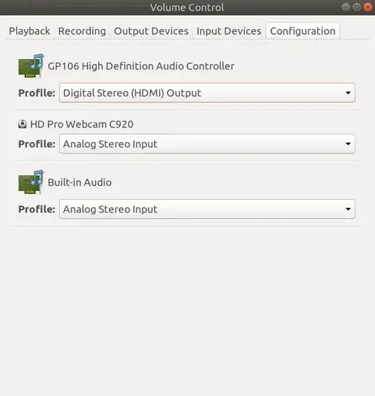 PulseAudio Configuration Screenshot