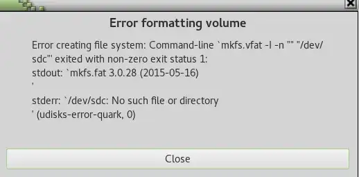Error formating volume
