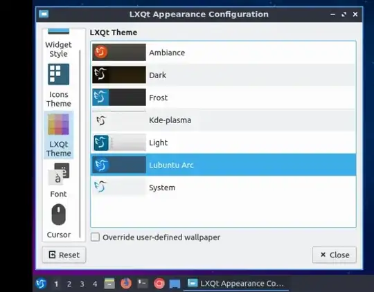 Selecting a panel theme