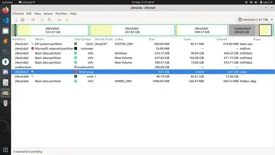 My partitions screenshot