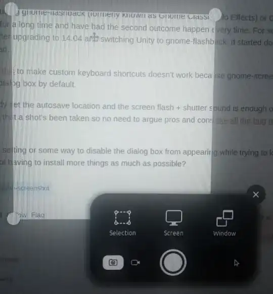 screenshot showing the screenshot app