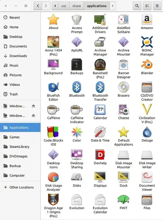 Display of the "Bookmark Applications"