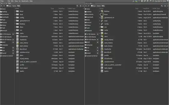 on the left the linux partition on the SD-Card, on the right the mounted image