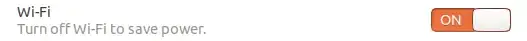 Settings->Power->Wi-Fi