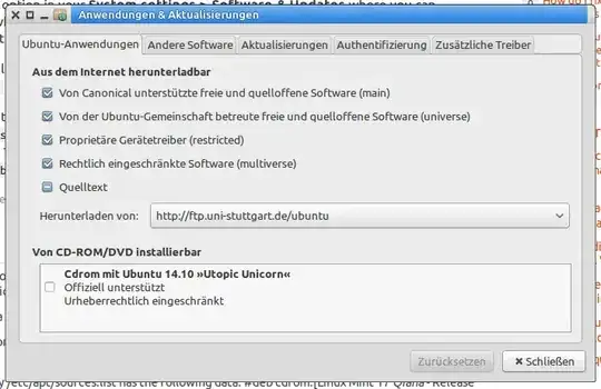 Screenshot (German) of the Software&Updates window