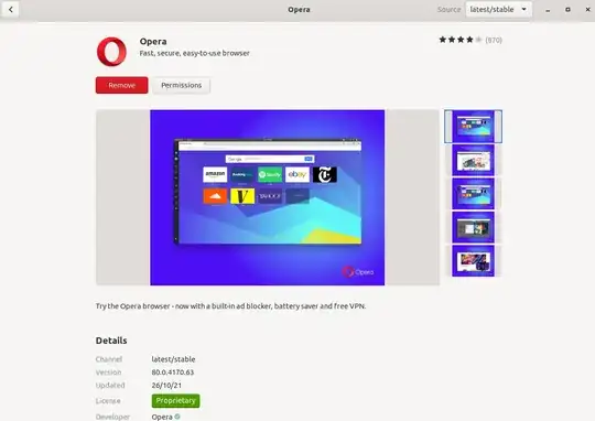 ubuntu store on opera