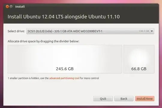 Allocate drive space by dragging the divider below BUT WHICH IS WHICH?