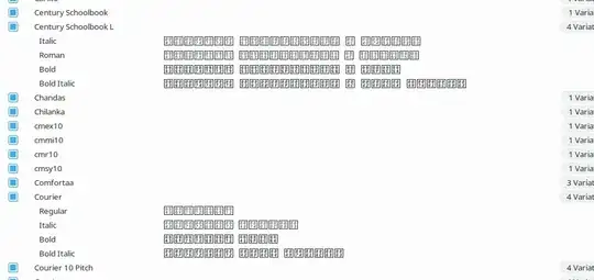 Font-manager with broken fonts