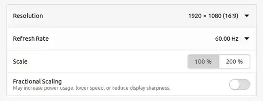 Internal display settings