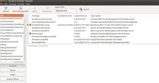 Use synaptic and type broadcom in search box