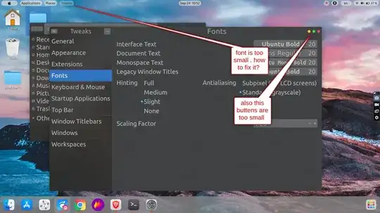 Tweaks - Fonts menu