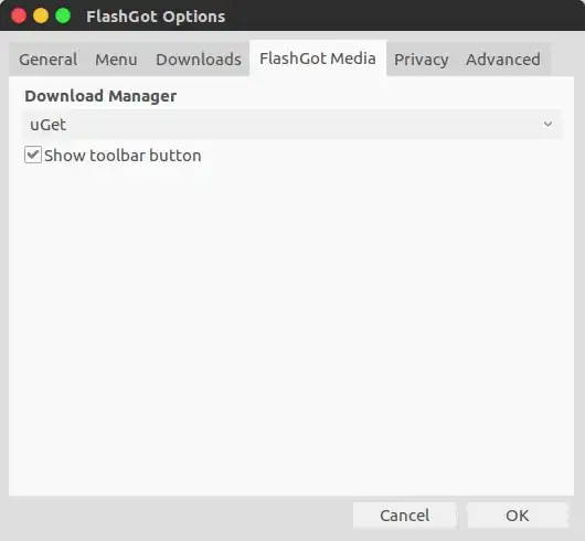 configure FlashGot Media with uGet