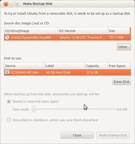 Make Startup Disk