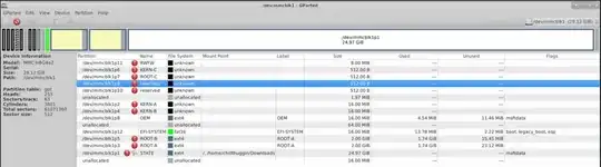 screenshot from gparted