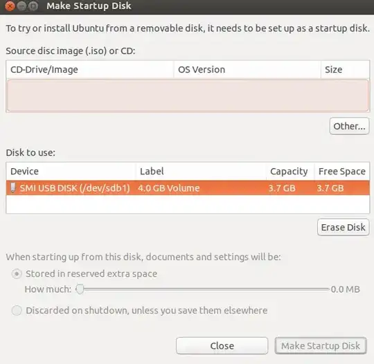 The Disk Creator window