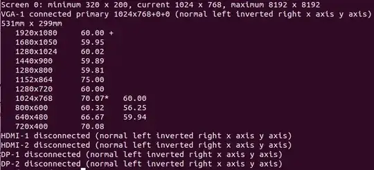 Screnshot of terminal showing 1920x1080 as max resolution available