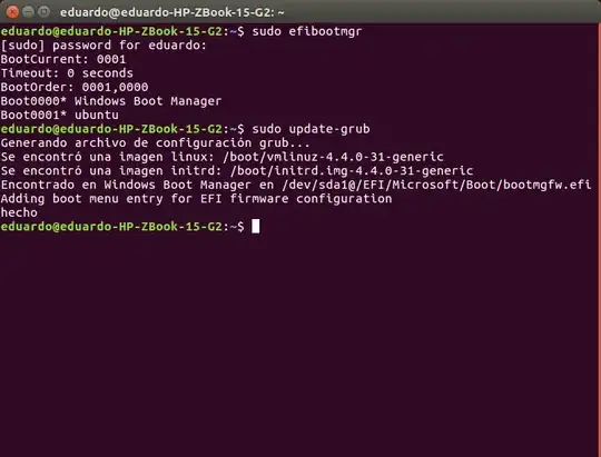 BootOrder has ubuntu first, update-grub finds 2 Ubuntu kernels and Windows Boot Manager