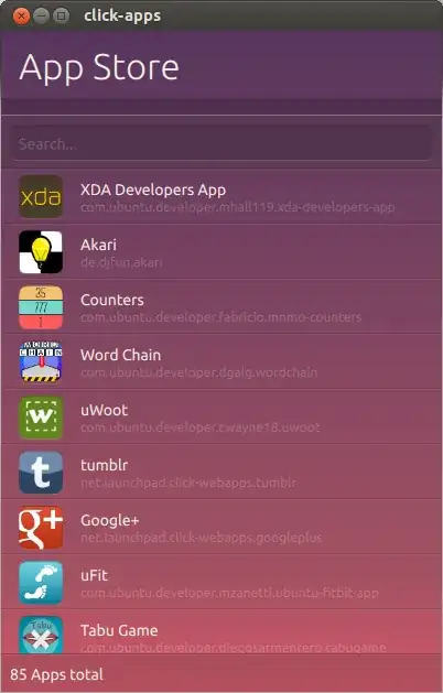 QML app for viewing the Click App Store