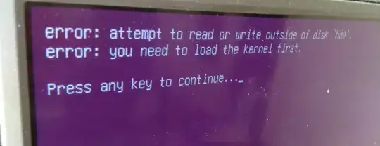 photo of screen - attempt to write outside disk