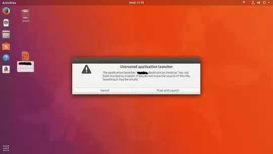 untrusted application dialog
