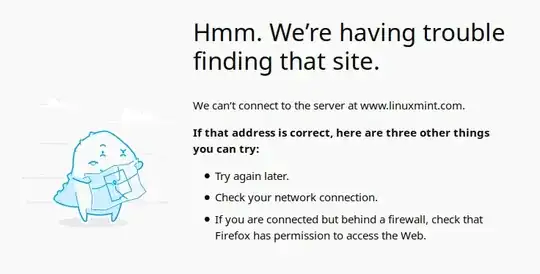 screenshot of Firefox error message