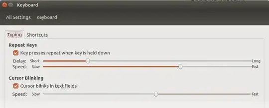 Keyboard settings screen