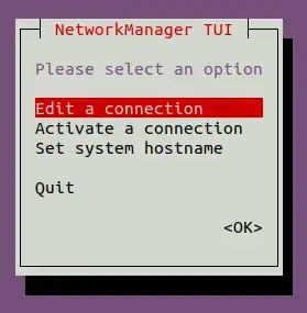 screenshot nmtui main window