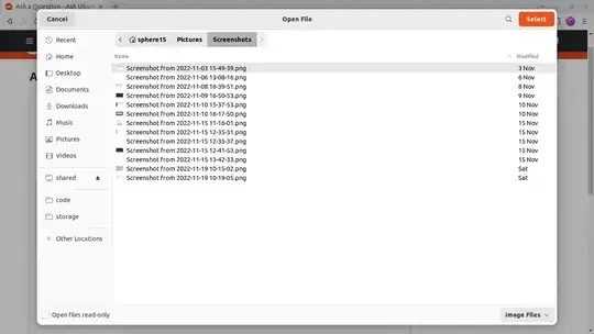 open file dialog in ubuntu 22.04