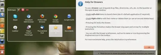 screenshot of Drawers