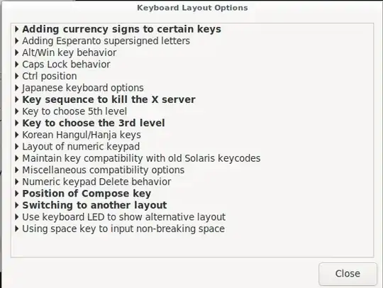 Keyboard settings screenshot
