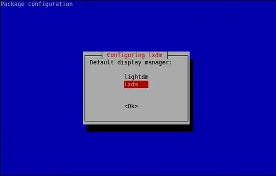 Second screen produced by running sudo dpkg-reconfigure lxdm