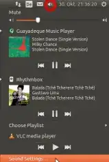Sound Top Panel menu
