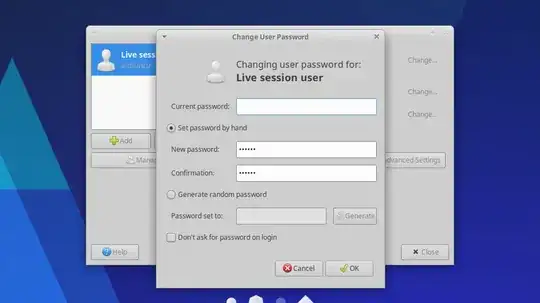 user settings screenshot