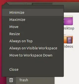 window menu on Alt+Space