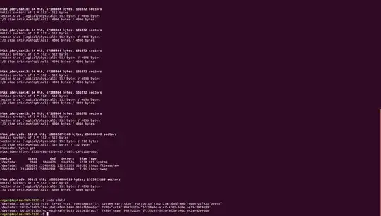 results of fdisk-l and blkid