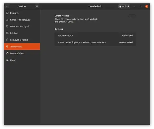 Thunderbolt Settings