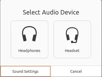 Select Audio Device popup
