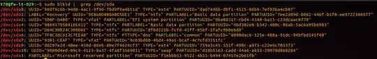 sudo blkid | grep /dev/sda result screenshot